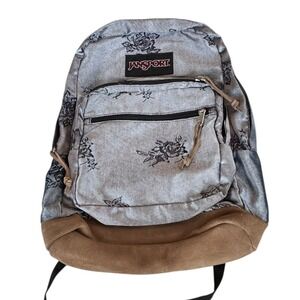 JanSport Originals Right Pack Expressions Backpack Silver Rose Jacquard NWOT